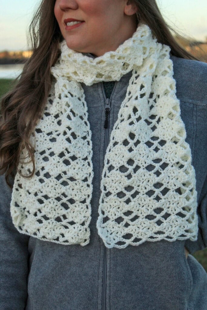 Lacy Crochet Scarf - Closeup
