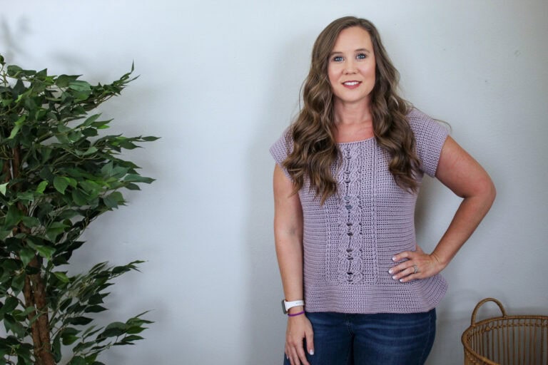 Cabled Peplum Tee Crochet Pattern