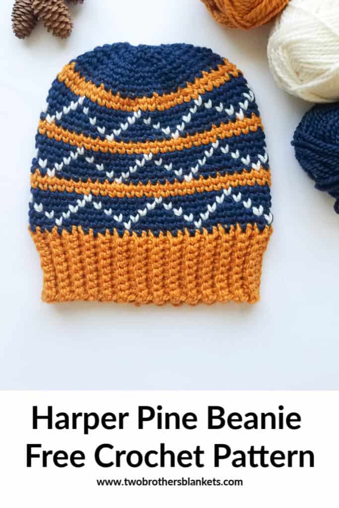 Harper Pine Beanie Free Crochet Pattern pinterest image