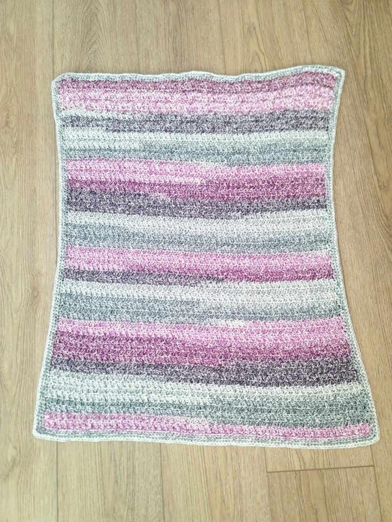 Edgewater Textured Crochet Blanket Pattern - blanket laid flat