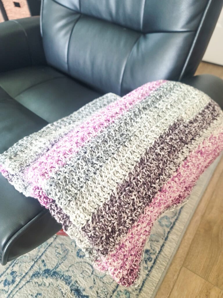 Edgewater Textured Crochet Blanket Pattern - folded blanket
