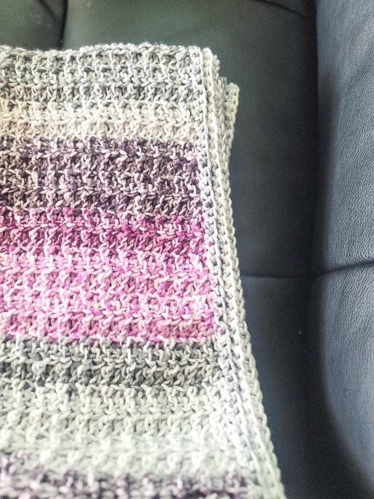 Edgewater Textured Crochet Blanket Pattern - detail of texture