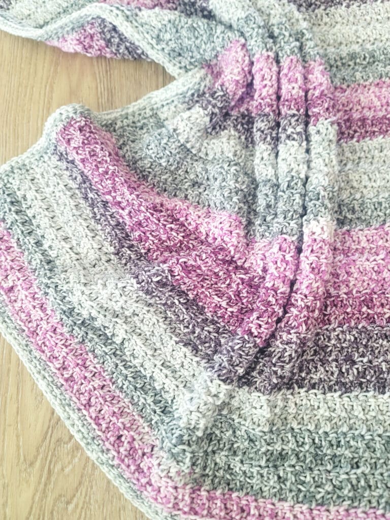 Edgewater Textured Crochet Blanket Pattern - closeup of the blanket