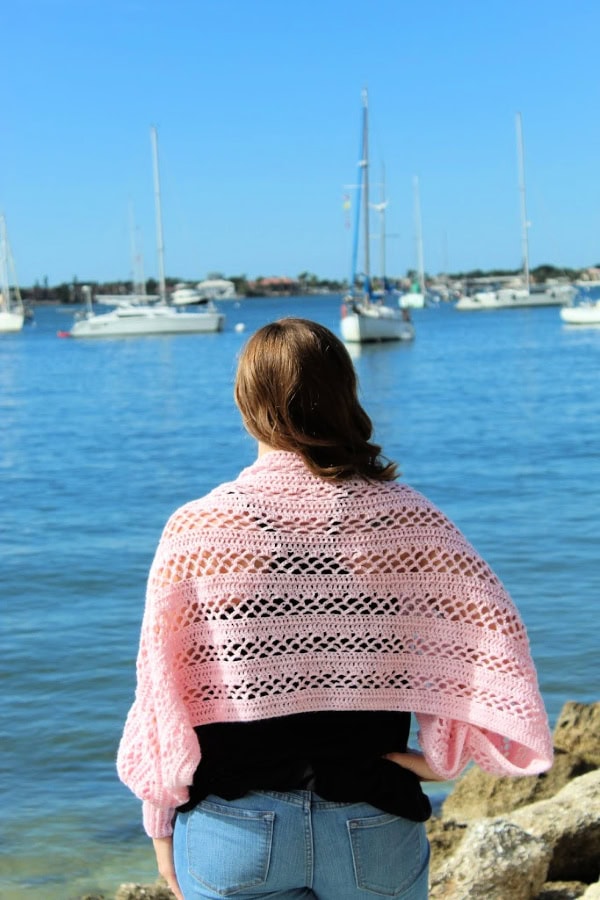 Crochet Shawl with Sleeves