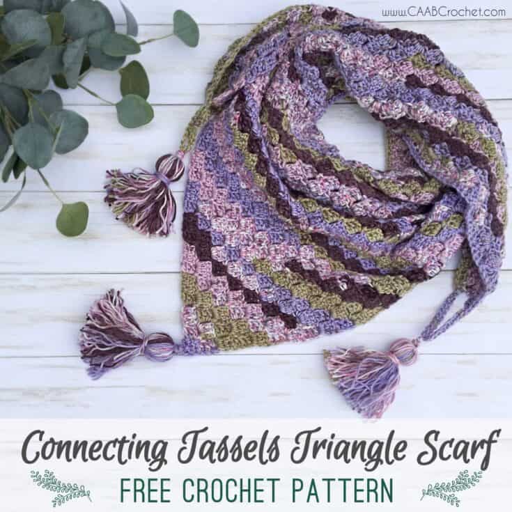 Image for Connecting Tassels Triangle Scarf - Cute As A Button Crochet & Craft