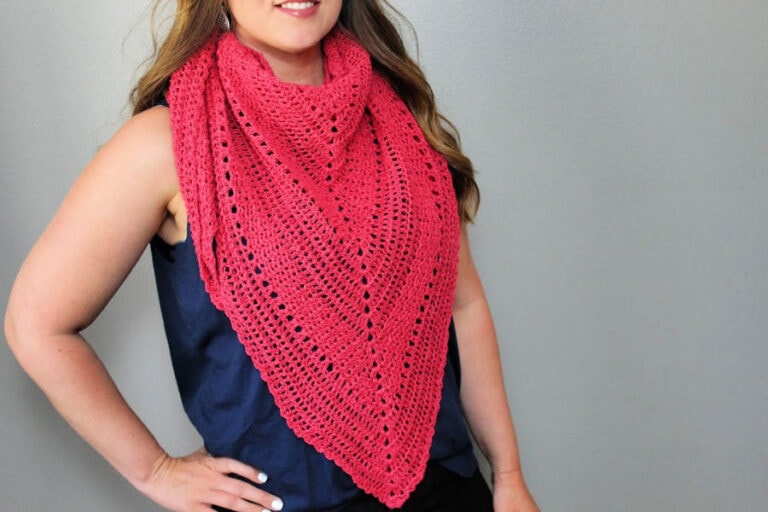 Free Crochet Triangle Shawl Pattern- Meadowsweet Shawl