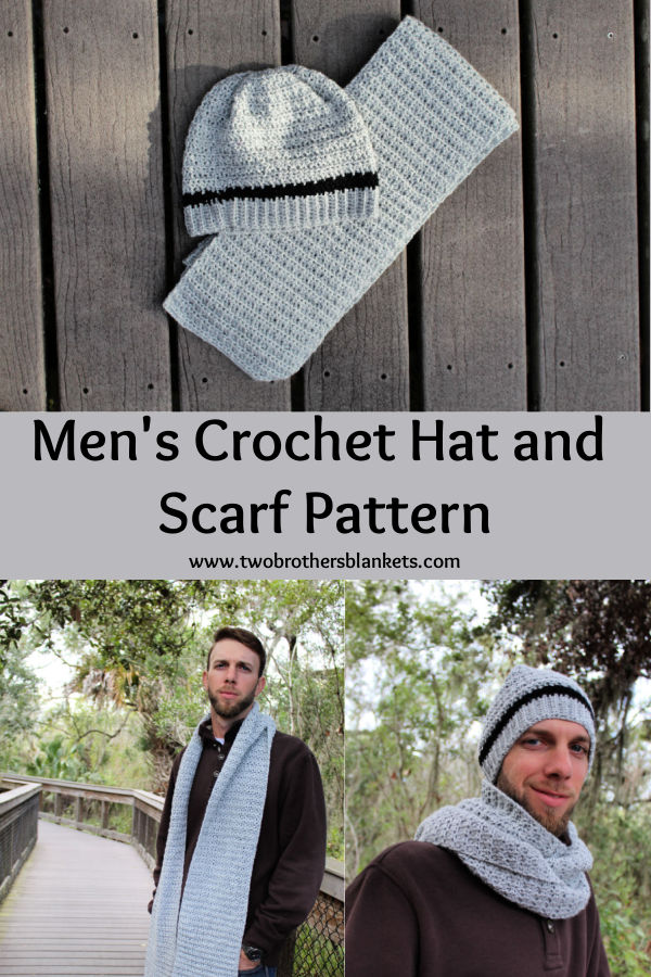 Men's Crochet Hat and Scarf Pattern. 