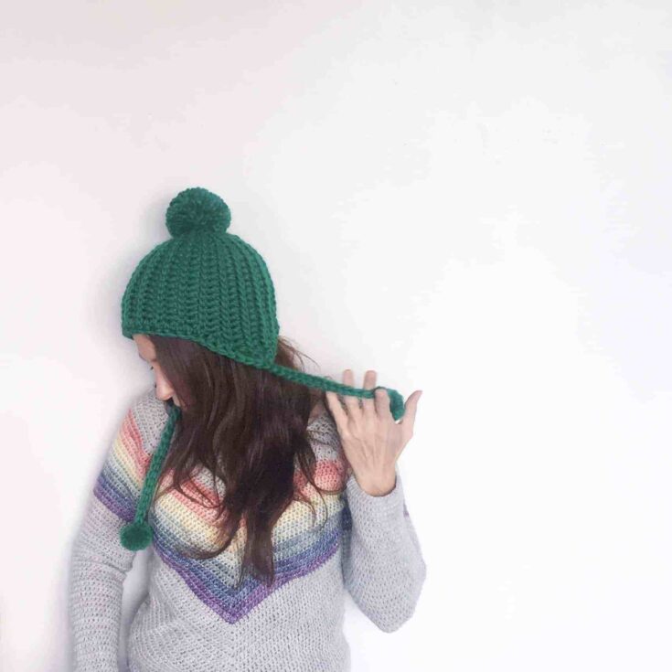Image for The Kidult Hat - Crochet Earflap Pom-pom Hat Pattern