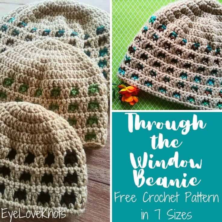 Image for Through the Window Beanie – Free Crochet Pattern in 7 Sizes