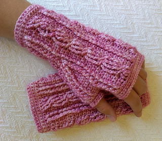 Image for Braided Rose Fingerless Gloves pattern by Mary Onorati