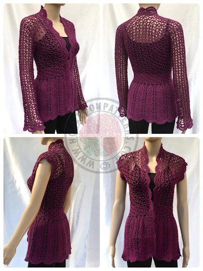 Image for Lace Cardigan Crochet Pattern - Flory