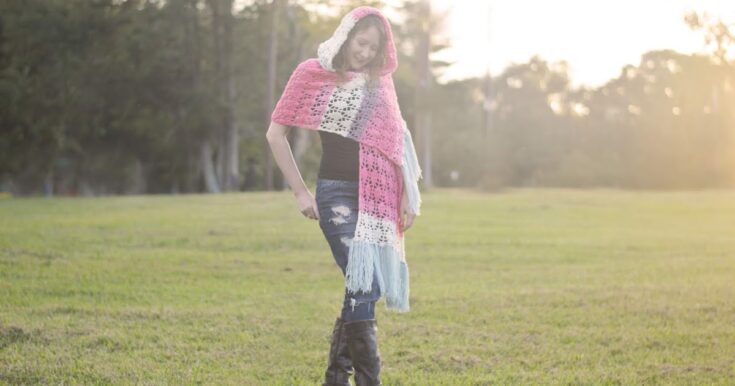 Image for Piper Hooded Shawl Free Crochet Pattern!