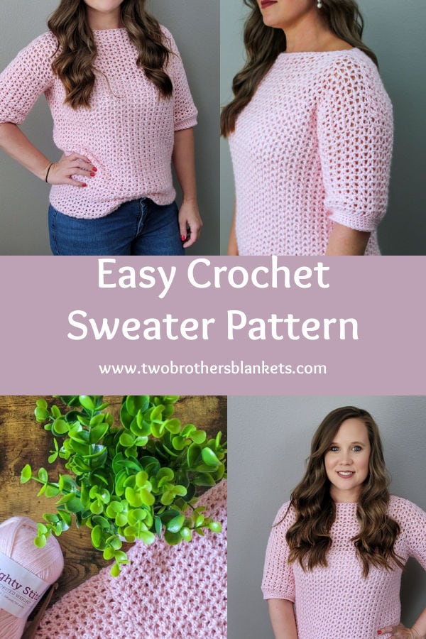 Easy Crochet Sweater Pattern- Spring Breeze Sweater Blouse- Two Brothers Blankets