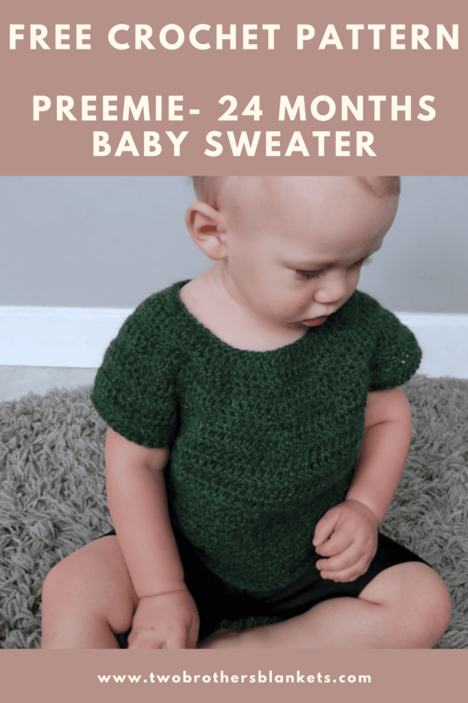 Free Crochet Pattern- Preemie to 24 Months Baby Sweater