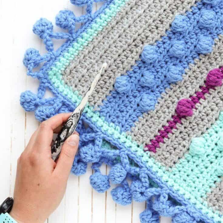 Image for Bobble Stripe Baby Blanket - Free Crochet Pattern
