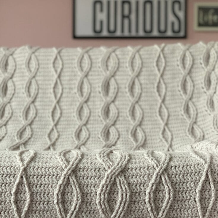 Image for Triptych Twist - a crochet cable blanket pattern