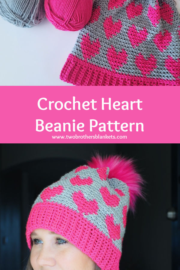 Crochet Heart Beanie Pattern - Two Brothers Blankets