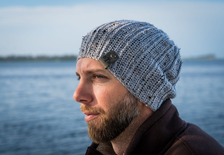 Crochet Beanie, called the Maxwell Beanie by Two Brothers Blankets