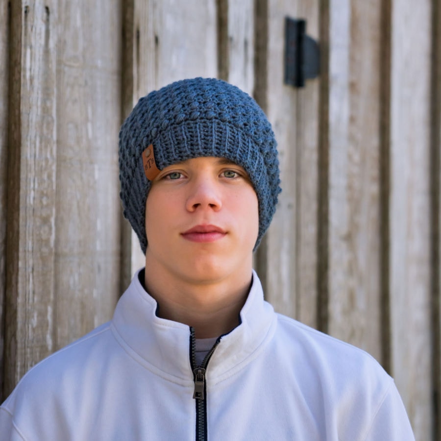 Crochet Beanie, called the Slater Beanie