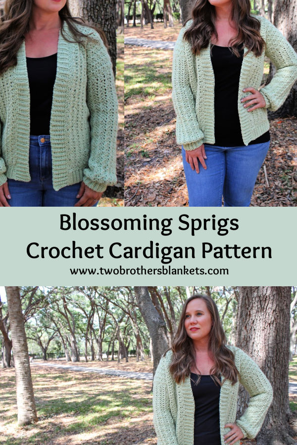 Blossoming Sprigs Crochet Cardigan Pattern - Two Brothers Blankets