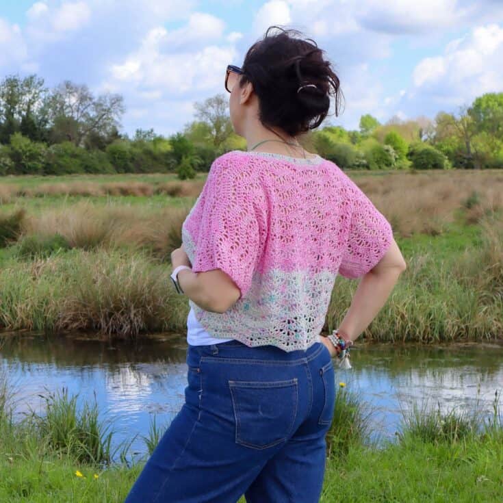 Image for Mellow Waves: Short sleeve cropped crochet cardigan pattern