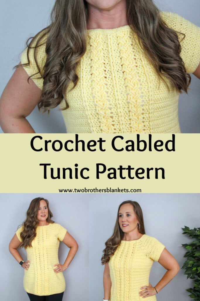 Crochet Cabled Tunic Pattern - Aspen Tunic - Two Brothers Blankets