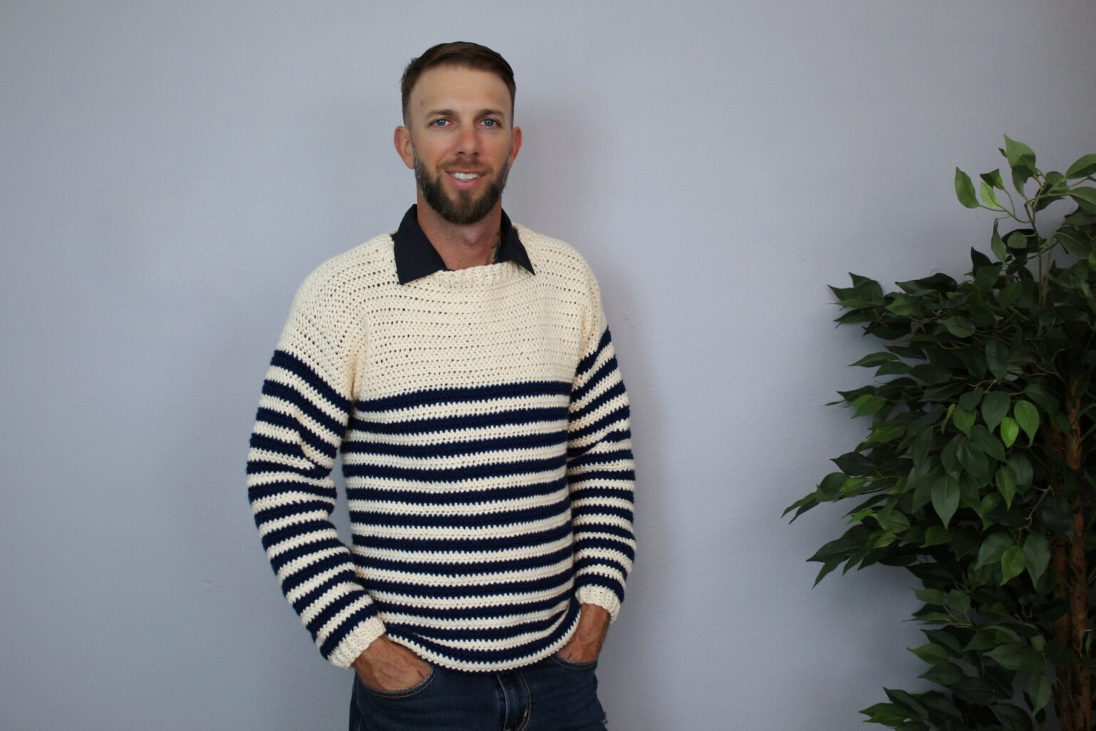 Men s Crochet Sweater Pattern Upper Eastside Sweater
