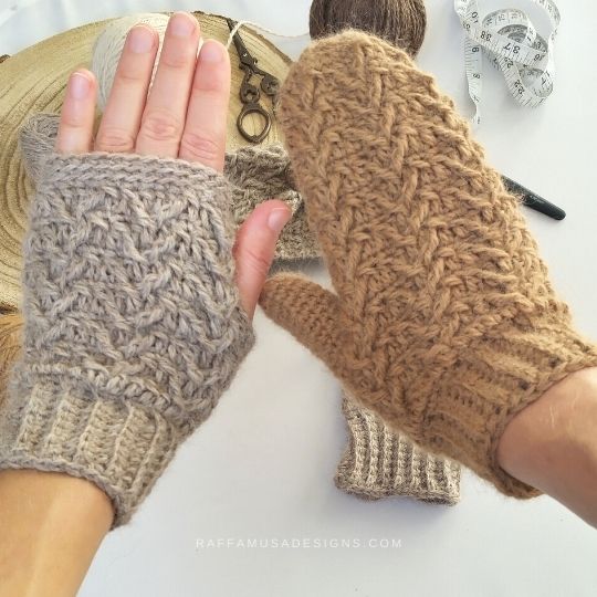 Image for Crochet Hygge Arrow Gloves  Free Fingerless & Mitten Pattern