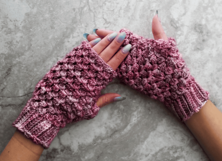 Image for Ice Cap Fingerless Gloves crochet pattern – Straight Hooked