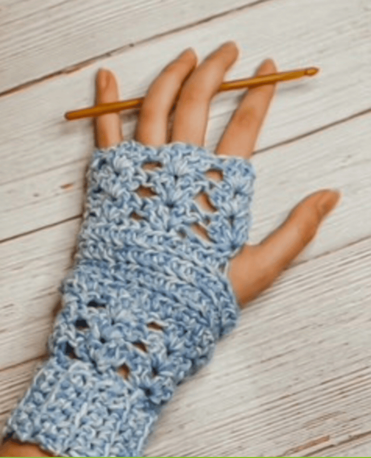 Image for Snow Glider Fingerless Gloves | Crochet Pattern