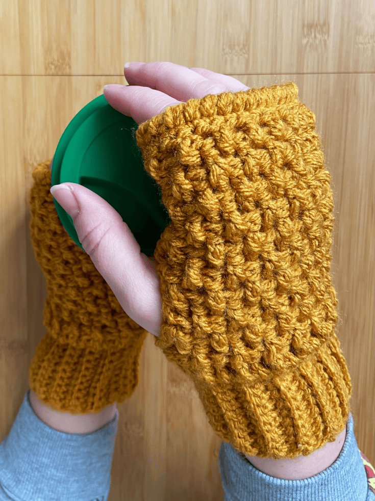 Image for Textured Crochet Fingerless Gloves Pattern 