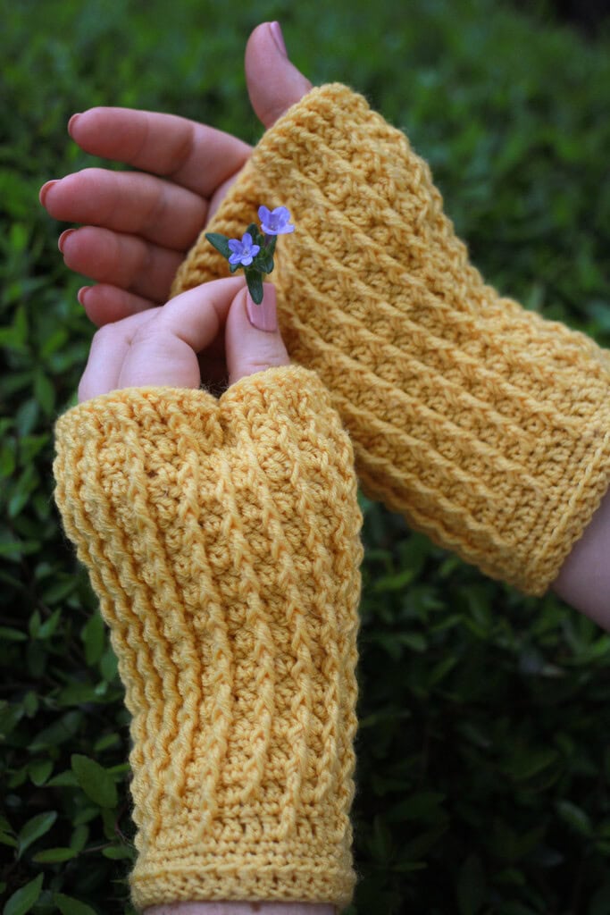 Image for Rails Mitts Crochet Fingerless Pattern • Revel Crochet