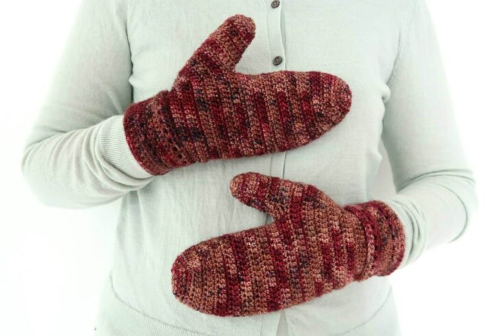 Image for Easy Mittens Crochet Pattern: Fireside Mittens