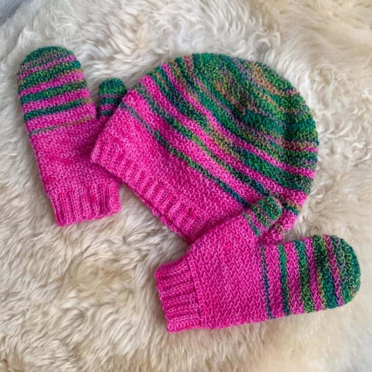 Image for ‘Pair it up’ crochet hat and mitten pattern set