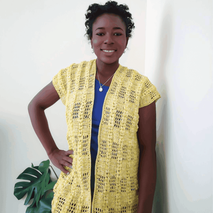 Image for Sleeveless Lacy Crochet Cardigan FREE pattern, The Dandelion Cardigan