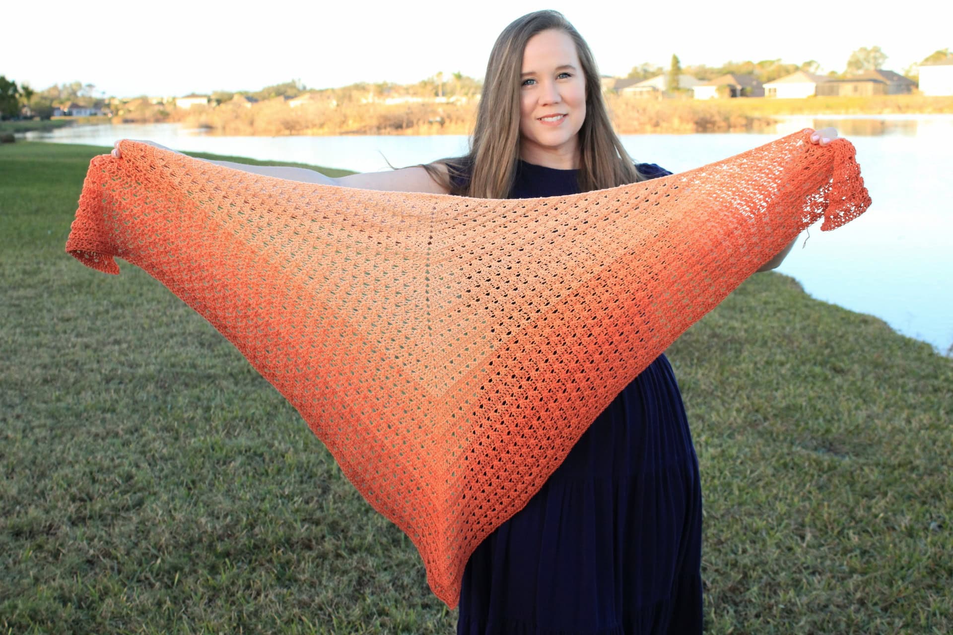 Sweet Tea Triangle Shawl - full shawl