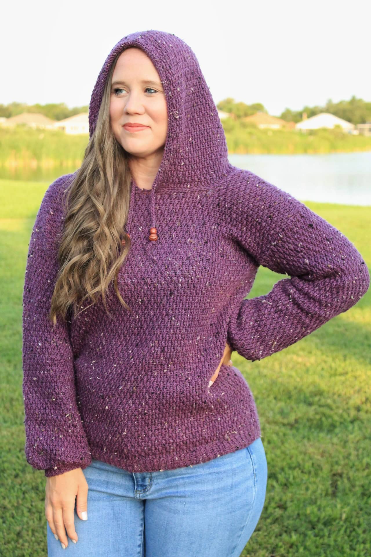 Bulldog Crochet Pattern Print Women Pullover Hoodie
