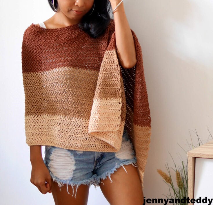 easy crochet poncho pattern opening on one side