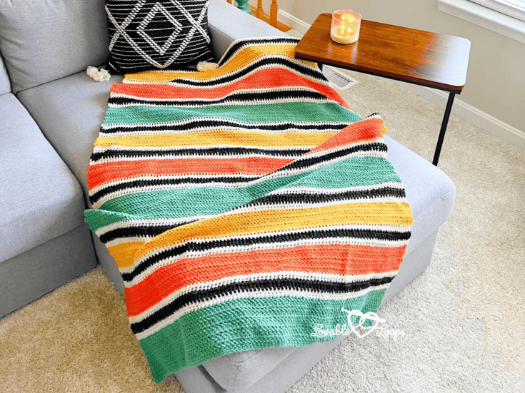 beautiful crochet striped blanket pattern