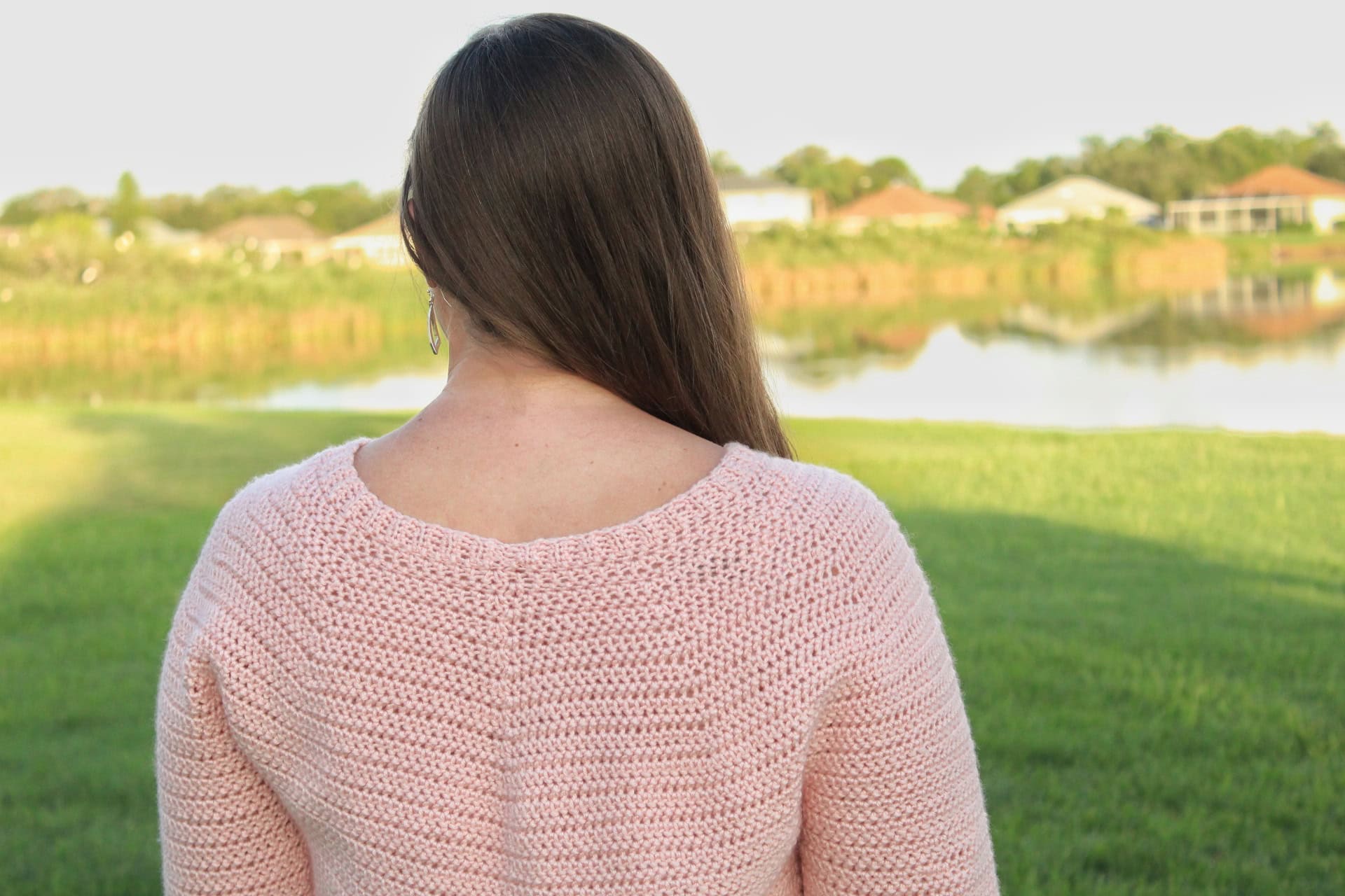 Quiet Morning Pullover - Crochet Short Sleeve Sweater Pattern - back detail