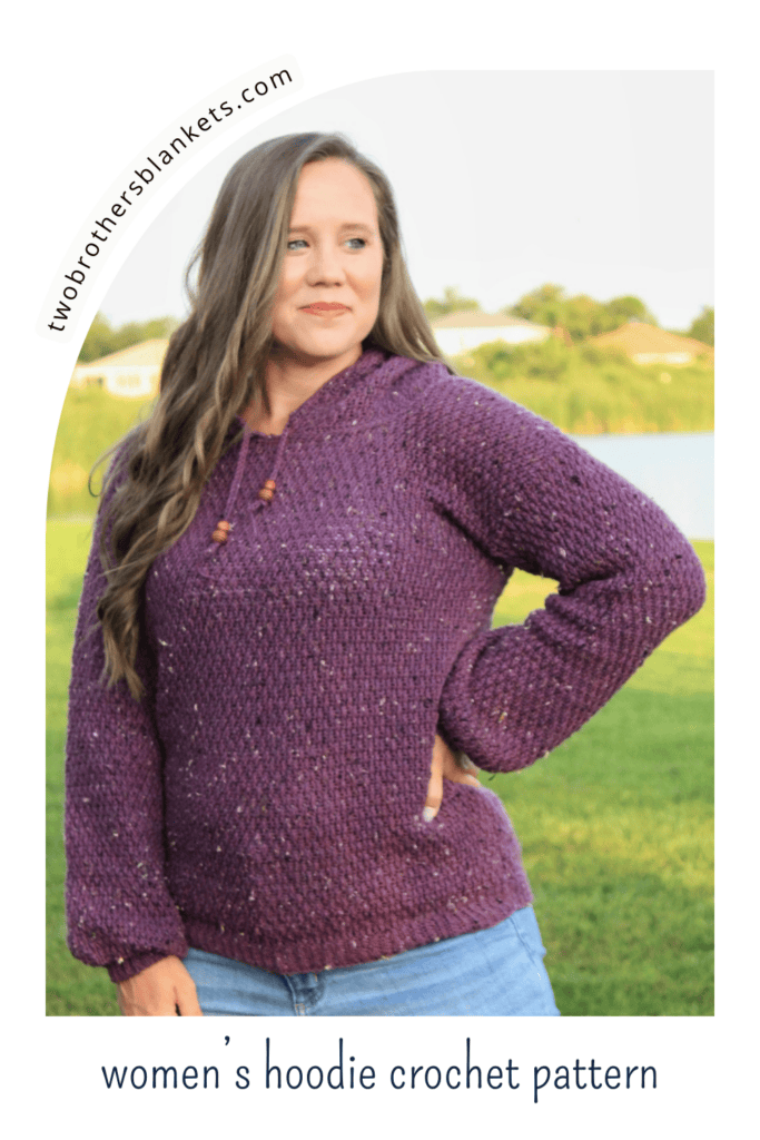 Women's Crochet Hoodie Pattern - Dutton Hoodie- Two Brothers Blankets