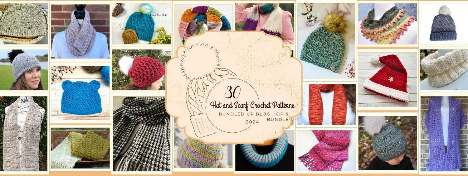 30 Crochet Hats and Scarves: Bundled Up Blog Hop! - Two 
