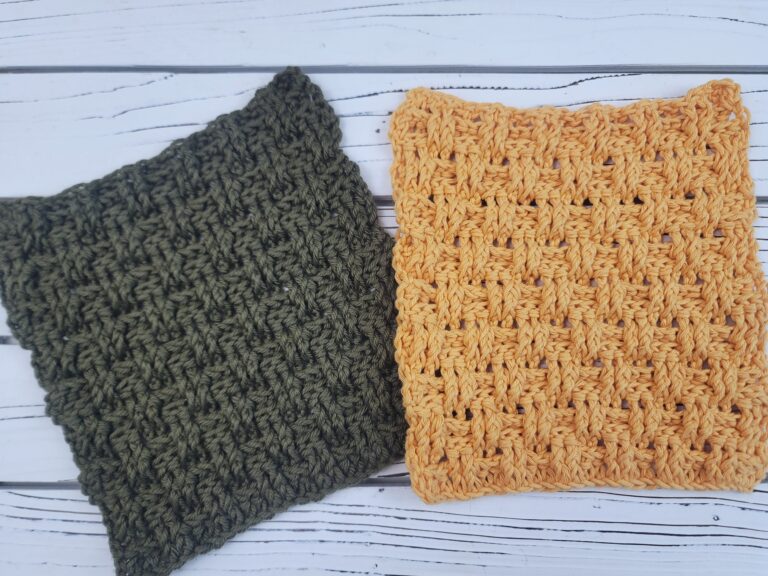 Mini Basket Weave Stitch Crochet Washcloth Pattern