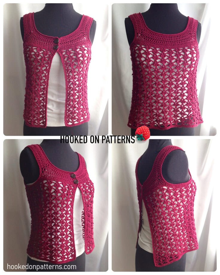 Image for Lace Vest Crochet Pattern - Adina 2 Way
