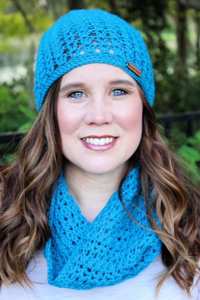 Katie Slouch and Cowl - Free Lace Crochet Hat and Scarf Pattern