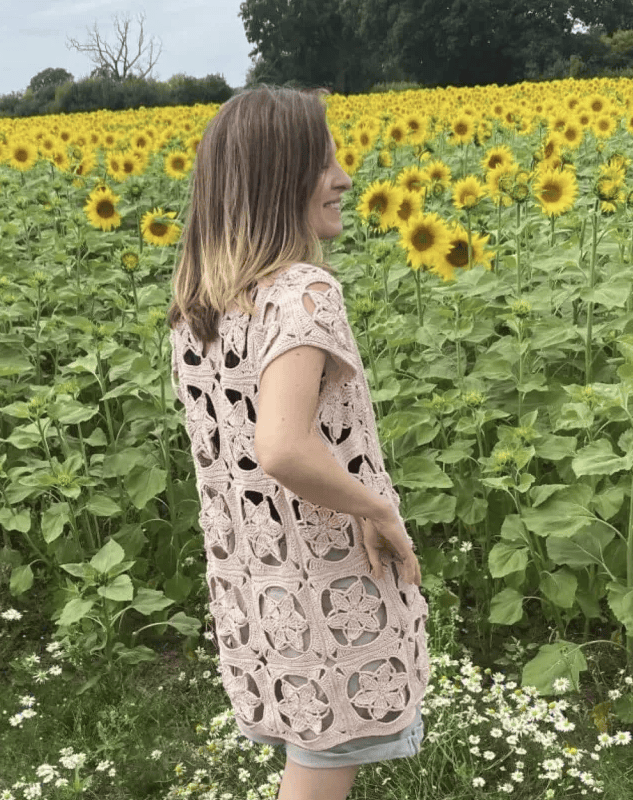 granny square lacy crochet cardigan pattern