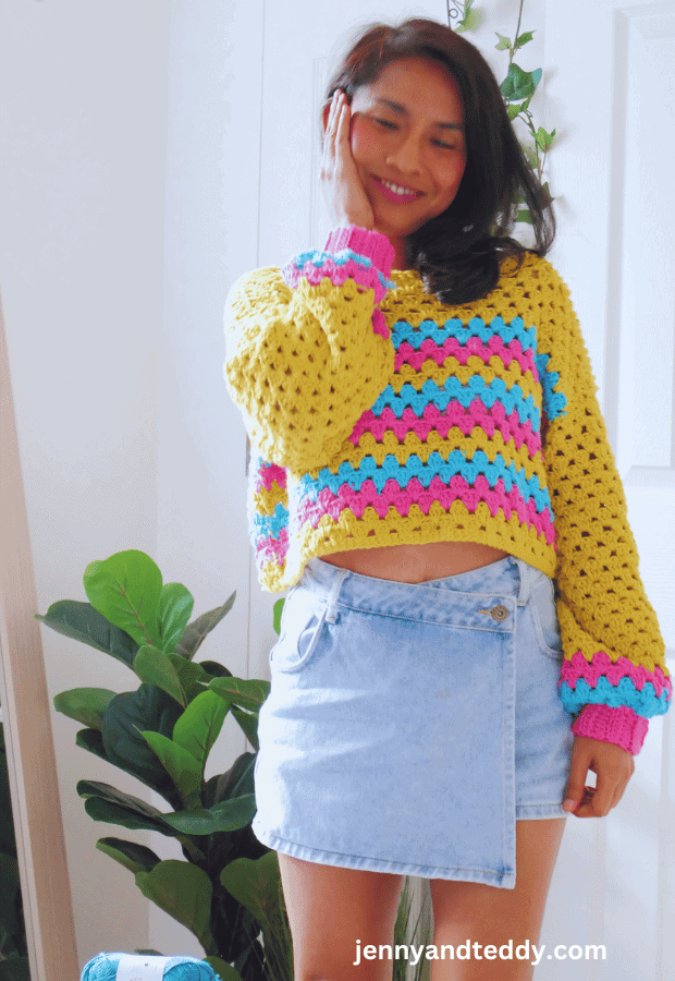 granny stitch free crochet sweater pattern