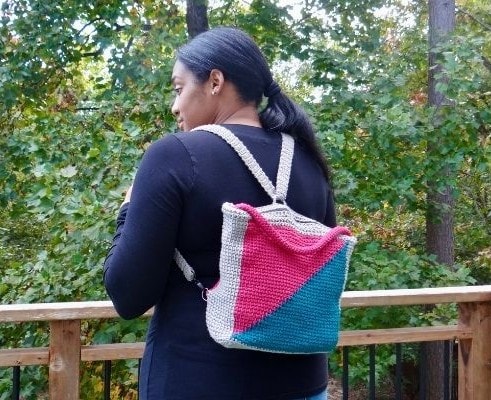 Image for Tunisian Color Block Backpack