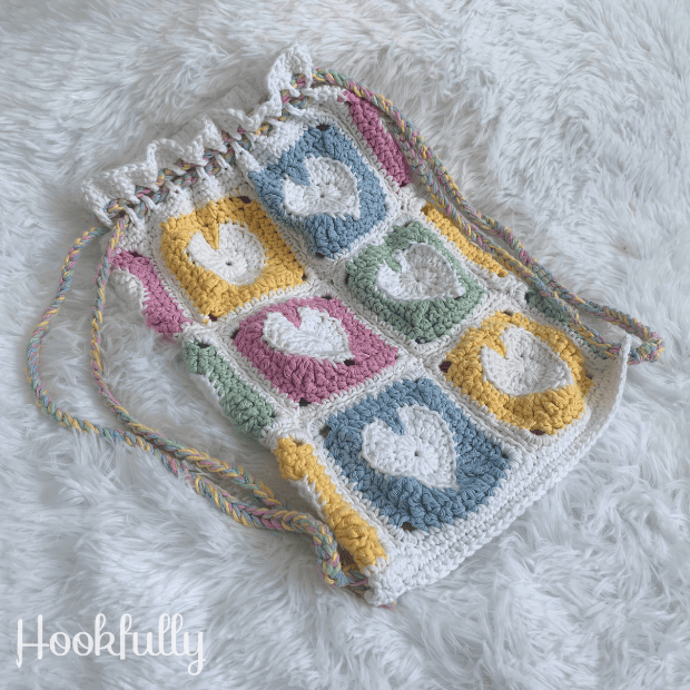 Image for Heart Granny Square Backpack