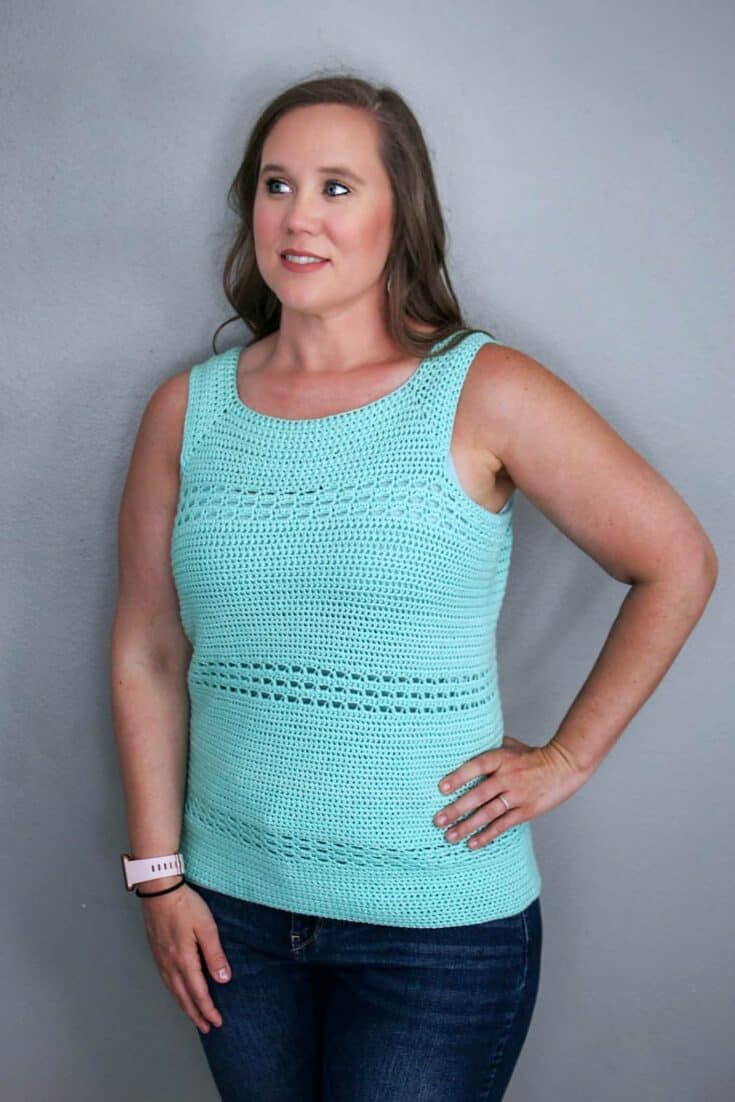 Image for Blushing Eyelet Tank Top